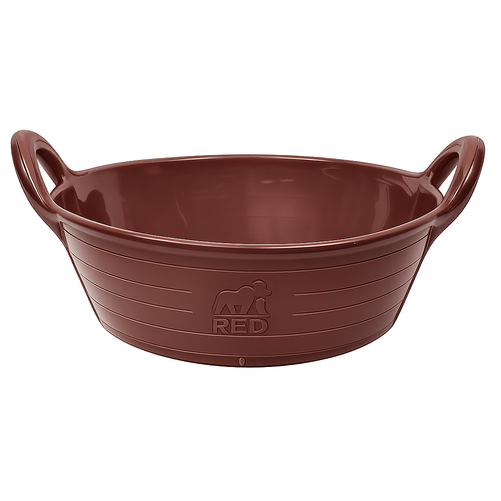 A scoop being added to a feed bucket